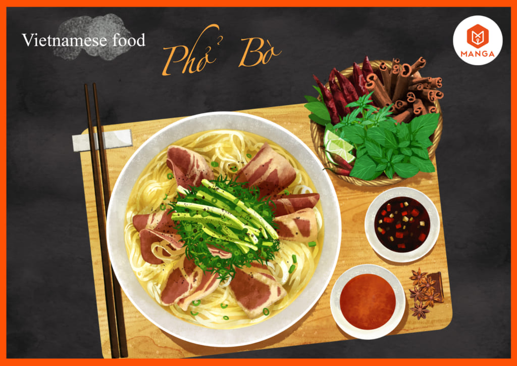 Vietnamese food illustration